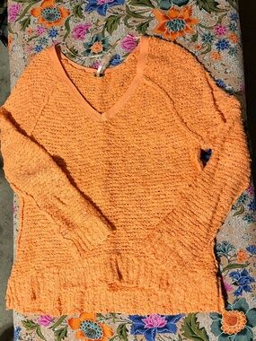 Free people XS peach fluffy sweater